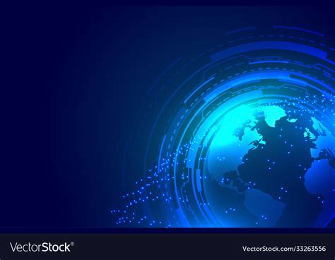 Global earth blue technology digital background Vector Image