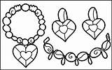 Pretty Awesome jewelry Collection coloring page sketch template
