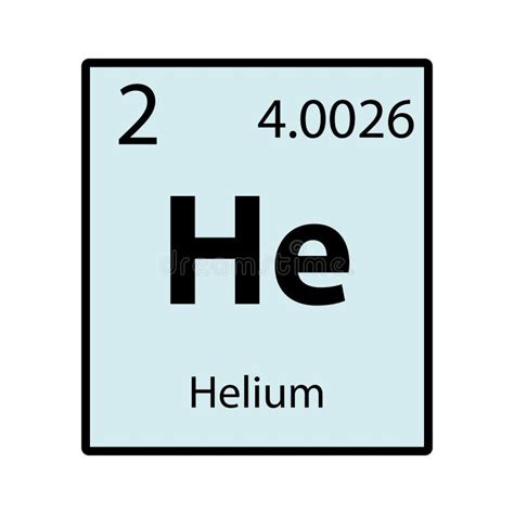 Helium Periodic Table Element Color Icon on White Stock Illustration - Illustration of ...