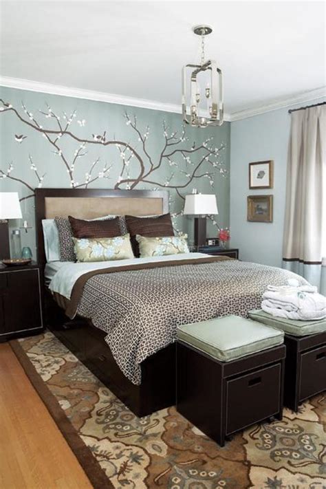 Beige And Blue In The Bedroom / design bookmark #14446