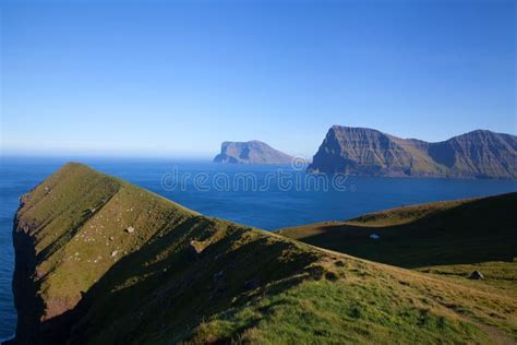 Kallur Lighthouse Hiking Trail, Kalsoy Island, Faroe Islands Stock Photo - Image of point ...