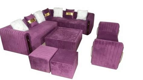 Wood Purple Velvet Sofa Set at Rs 40000/set in New Delhi | ID: 26537508297