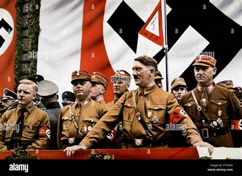 Hitler and other SA leaders at a rally in Germany circa 1935 Stock Photo - Alamy