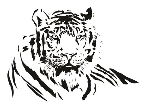 free vector Both black and white tiger vector Tiger Silhouette, Silhouette Portrait, Black ...