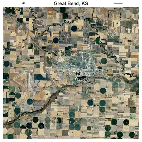 Aerial Photography Map of Great Bend, KS Kansas