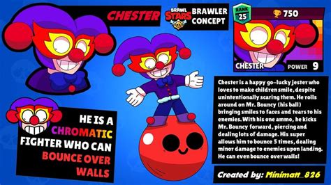 [Idea] [OC] Brawler Concept: Chester, a Jester who, with his ball Mr. Bouncy, can bounce around ...