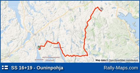 SS 16+19 - Ouninpohja stage map | Rally Finland 2017 [WRC] 🌍 | Rally-Maps.com