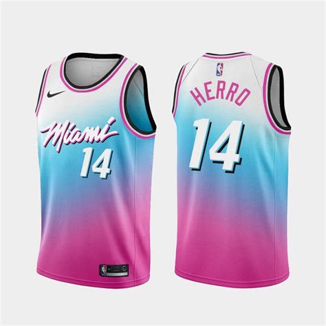 Miami Heat 2020-21 City Edition Vice Blue Pink Jersey : heat