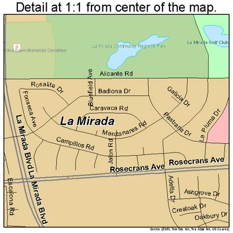 La Mirada California Street Map 0640032