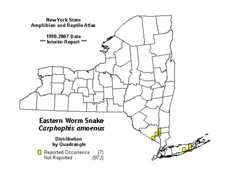 Eastern Worm Snake Distribution Map - NYS Dept. of Environmental Conservation