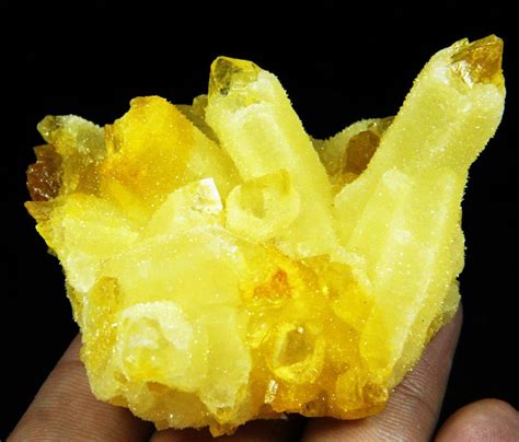 110g RARE ! New Find Natural Beatiful Yellow Quartz Crystal Cluster Specimen | Yellow quartz ...