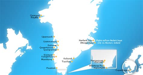 Greenland Airports Map