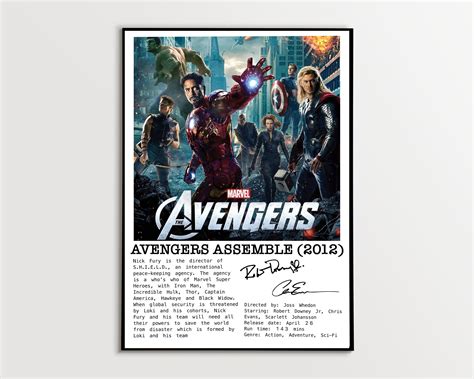 Marvel Avengers Assemble Movie Poster Avengers Marvel | Etsy