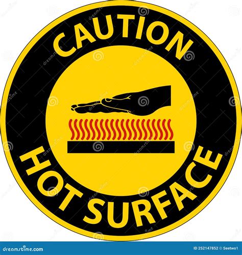 Caution Hot Surface Symbol Sign on White Background Stock Vector ...