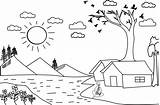 Easy Rainbow Scenery Coloring Page Drawing Guides 51% OFF sketch template