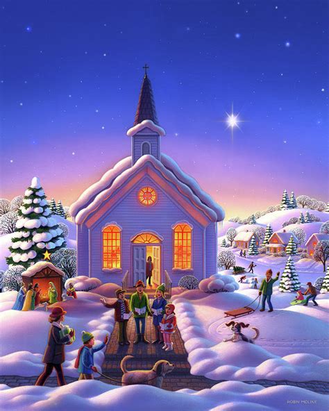 The Christmas Carolers Painting by Robin Moline - Fine Art America