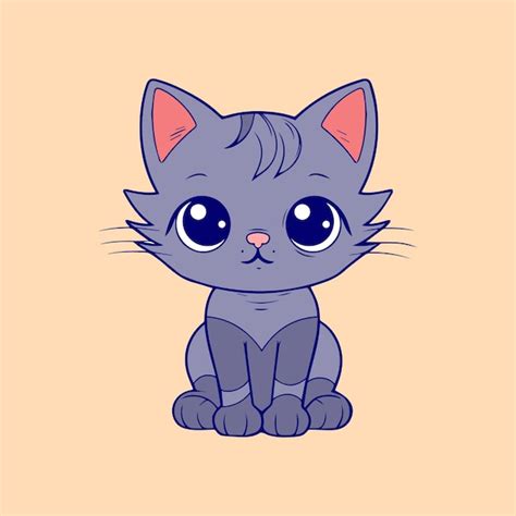 Premium Vector | A cartoon drawing of a blue cat with blue eyes sits on ...