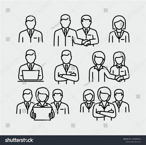 Business Person Vector Line Icons Stock Vector (Royalty Free) 2198898915 | Shutterstock