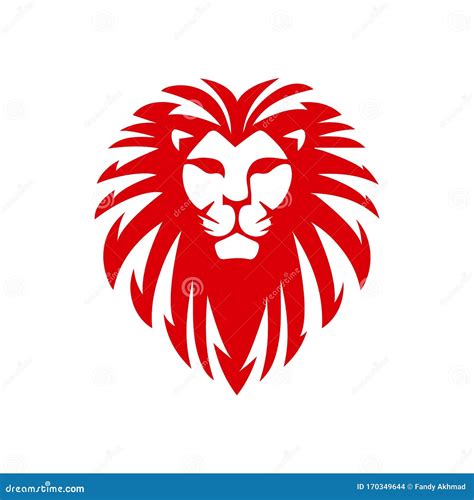 Custom Red Lion Head Logo Vector King Power Strength Sign Symbol Element Stock Vector ...