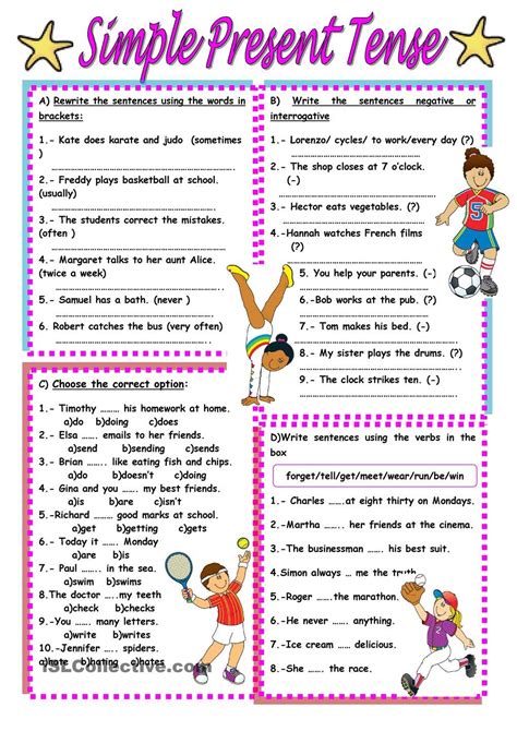 Simple Present Tense Worksheets