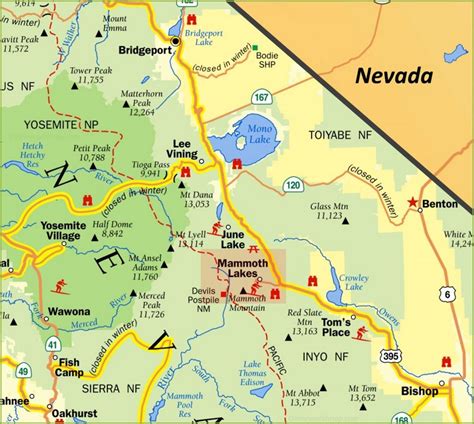 Mammoth Lakes Area Tourist Map - Ontheworldmap.com