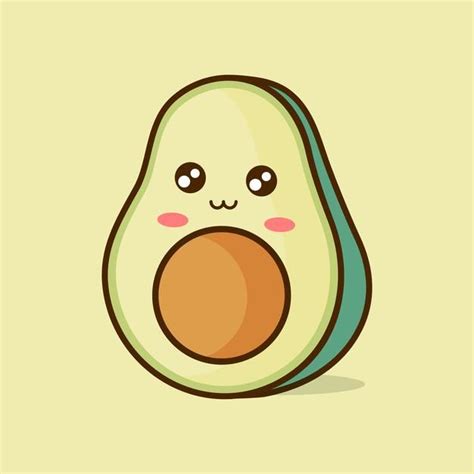 Premium Vector | Cute cartoon avocado characters Kawaii | Cute easy doodles, Cute easy drawings ...