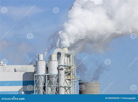 Pulp Mill Pollution stock photo. Image of smog, pollution - 205920550