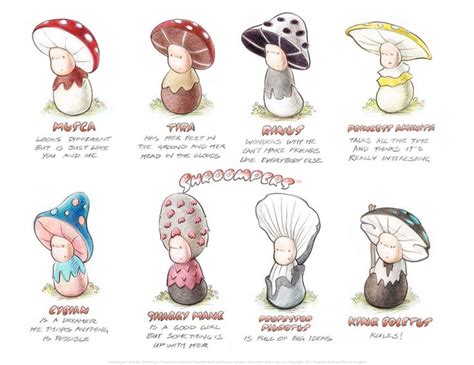 mushroom-characters-the-shroompers | Mushroom art, Stuffed mushrooms, Cute animal drawings kawaii