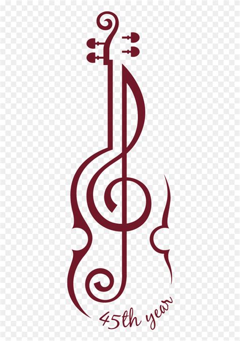 Download Violin As 45th Year Logo - Violin Treble Clef Tattoo Clipart ...