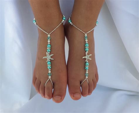 Baby Barefoot Sandals Kids Turquoise Pearl by JewelryByAngel