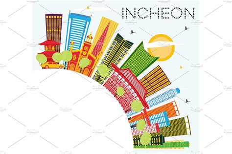 Incheon Skyline | Work Illustrations ~ Creative Market