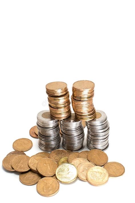 Dollar Coins Stack On White Background Stock Image - Image of banking ...