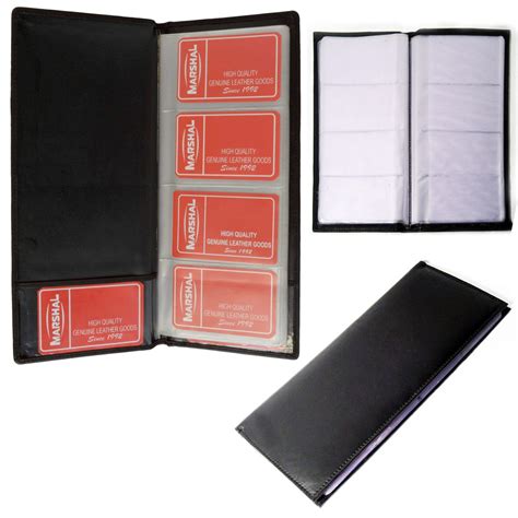 Genuine Leather Business Card Holder Book Organizer 96 Black Office ...