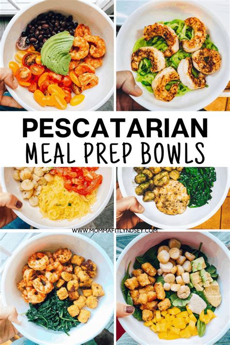 Healthy lunch meal prep bowls for the week. Pescatarian meal prep bowl ideas for delicious easy ...