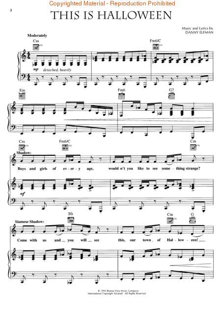 Tim Burton's The Nightmare Before Christmas Sheet Music By Danny Elfman ...