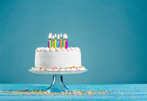 Download Cream Confetti Candle Cake Holiday Birthday 4k Ultra HD Wallpaper