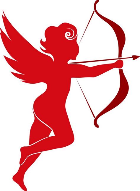 a red cupid holding a bow and arrow