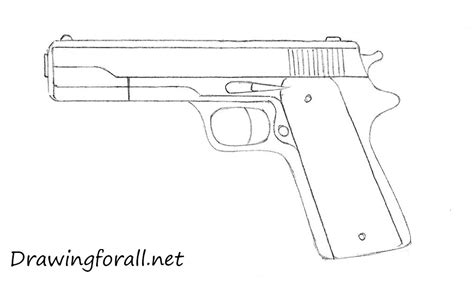 Gun Drawing, Pencil, Sketch, Colorful, Realistic Art Images | Drawing Skill