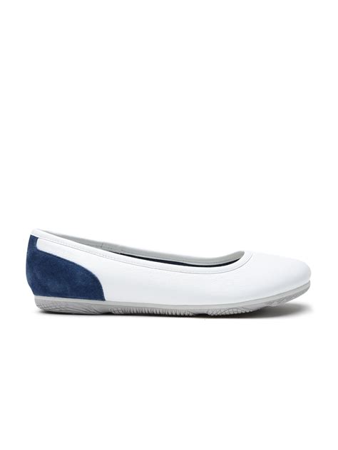 Buy GEOX Respira Women White Breathable & Waterproof Italian Patent Leather Flat Shoes - Flats ...