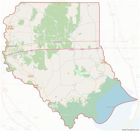 Map of Livingston Parish, Louisiana - Thong Thai Real