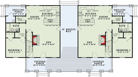 Craftsman Duplex with Breezeway - 60645ND | Architectural Designs ...