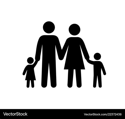 Family black silhouette icon Royalty Free Vector Image