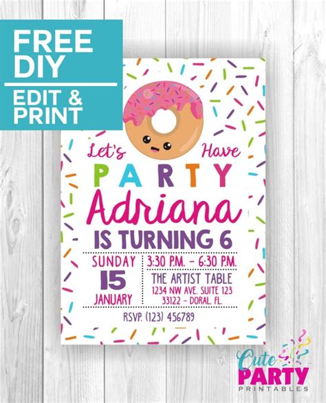 Donut Party Invitations – Cute Party Printables