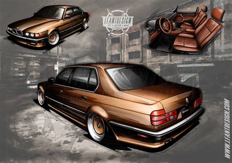 BMW e32 750i - client custom design :: Behance