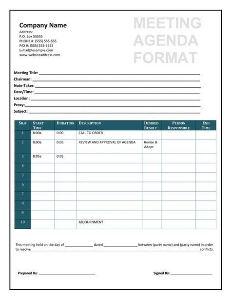 46 Effective Meeting Agenda Templates - Template Lab