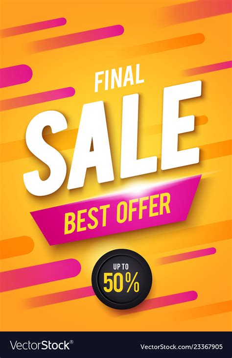 Final sale poster or flyer design Royalty Free Vector Image