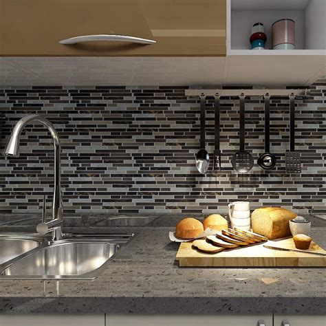 12"x12" Peel and Stick Tile for Kitchen Backsplash(6 Tiles) - Walmart.com - Walmart.com