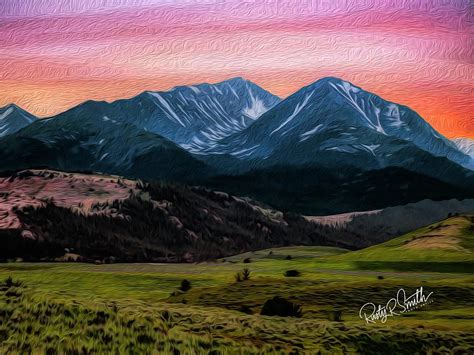 A western Montana mountain landscape. Digital Art by Rusty R Smith - Pixels