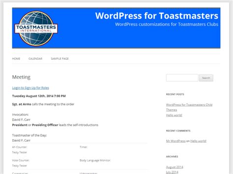 WordPress for Toastmasters Child Themes - WordPress for Toastmasters