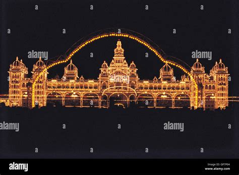 Mysore palace illumination, karnataka, india, asia Stock Photo - Alamy